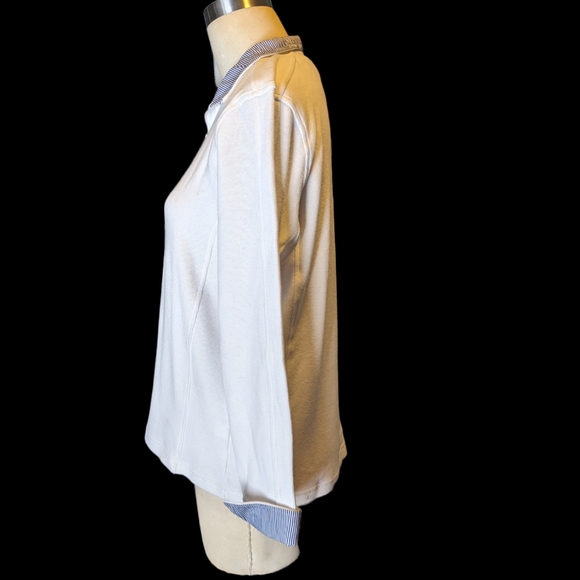Orvis Pullover 1/4" Zip Cotton White Women's Size Medium - Picture 2 of 7